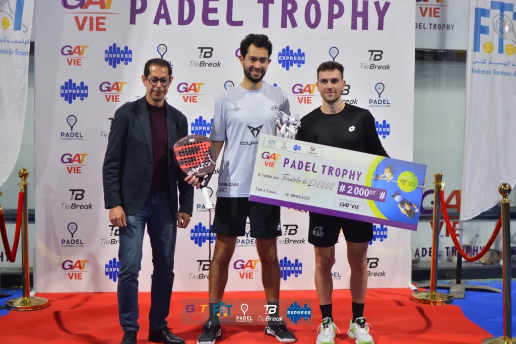 Podium officiel du GAT VIE Padel Trophy réalisé par AskEvent